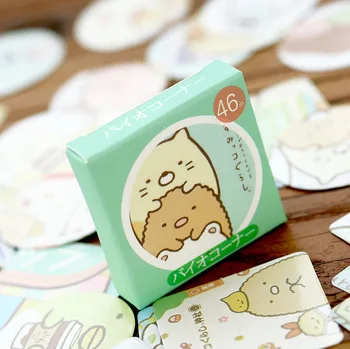 S13 46 pcs/set Cute Kawaii Sumikko Gurashi Cartoon Card Stickers Adhesive DIY Decorative Stickers Cake Diary Decor