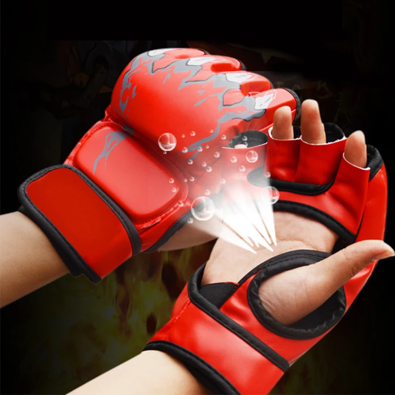 

Fitness Fighting MMA Boxing Sports Leather Gloves Tiger Muay Thai Fight Box Gloves Boxing Sanda Boxing Glove Pads for Men