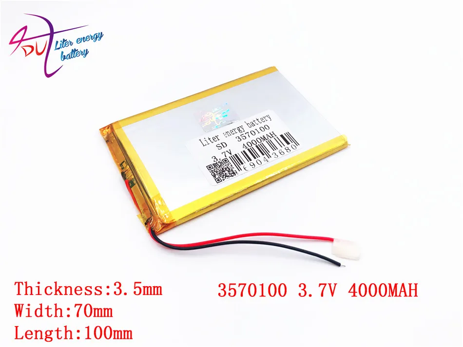 

Liter energy battery Li-ion battery for tablet pc mp4 cell phone speaker Q8 Q88 3.7V 4000mAH 3570100 PLIB
