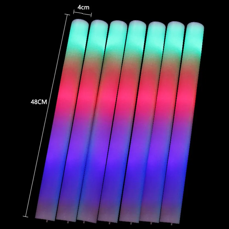 5 шт./светодиодный фонарь разноцветный с губкой, светящаяся световая палочка для свадебного украшения, вечерние реквизит, светящаяся палочка