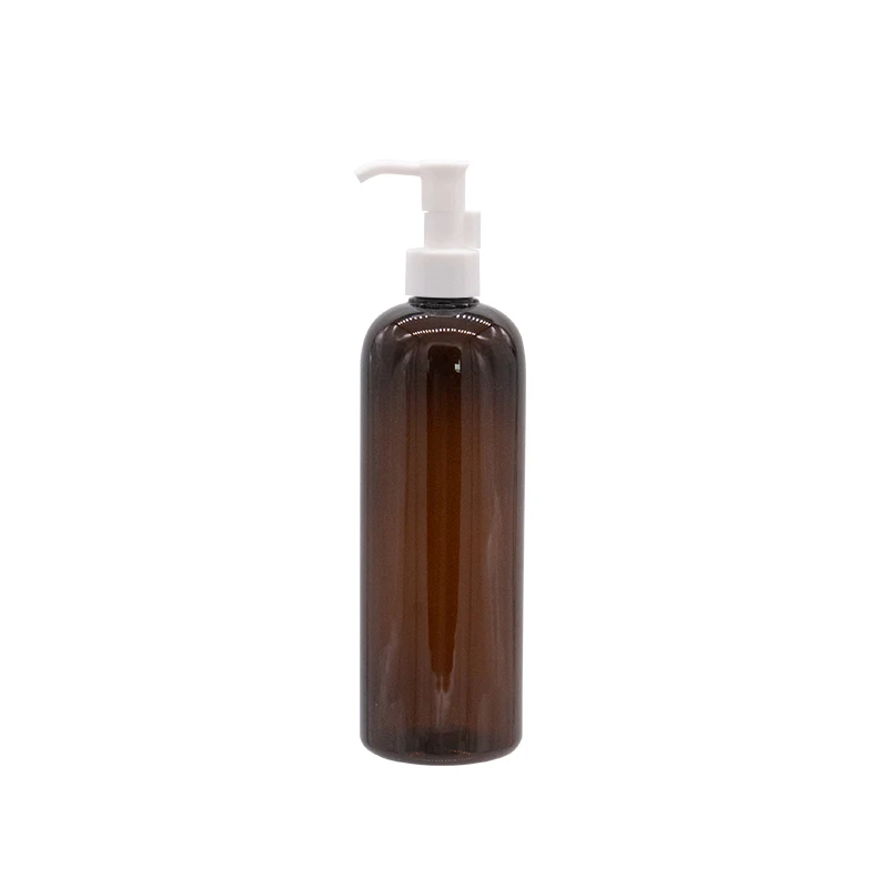 500 мл пустые очищающие бутылки с насосом масла, бутылочка для Хранения Крема для тела контейнеры для косметической упаковки с дозатором - Цвет: Brown Bottle 1