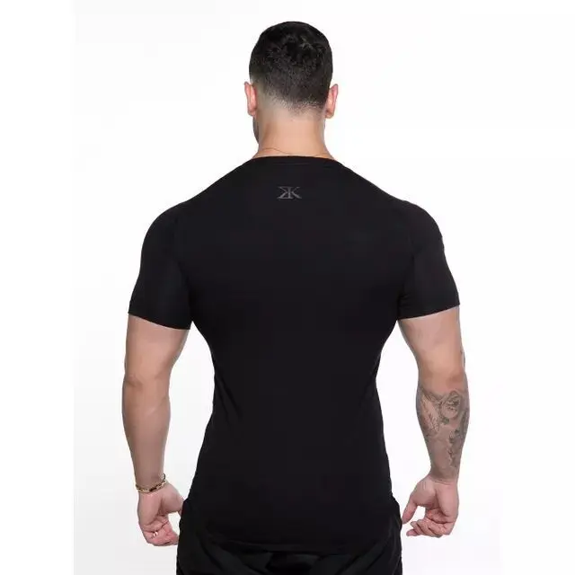 New Running Men Fitness T-shirt Sport Shirt Men Short Sleeve Quick Dry Bodybuilding Tight T Shirt Gym Mens Tshirt Tee Tops