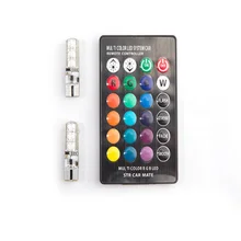 12V RGBW W5W T10 светодиодный светильник на танкетке, автоматический светодиодный стробоскопический стробоскоп, плавный режим, купольная лампа для чтения, дистанционный декоративный автомобильный светильник