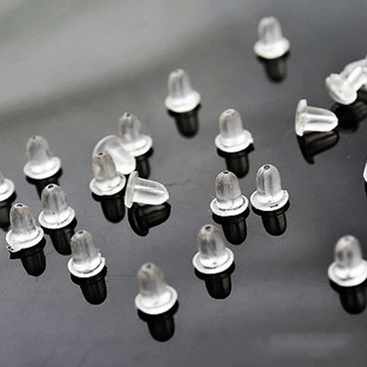 500 шт./лот прозрачные резиновые застежки для сережек-гвоздиков силиконовые