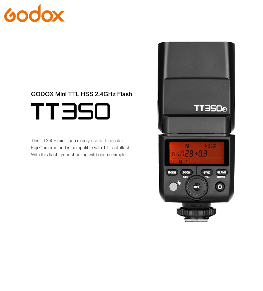 GODOX Flash TT350 Мини Вспышка светильник 2,4G беспроводной HSS TLL 1/8000s Speedlite для Canon Nikon sony Fuji Olympus Panasonic Pentax