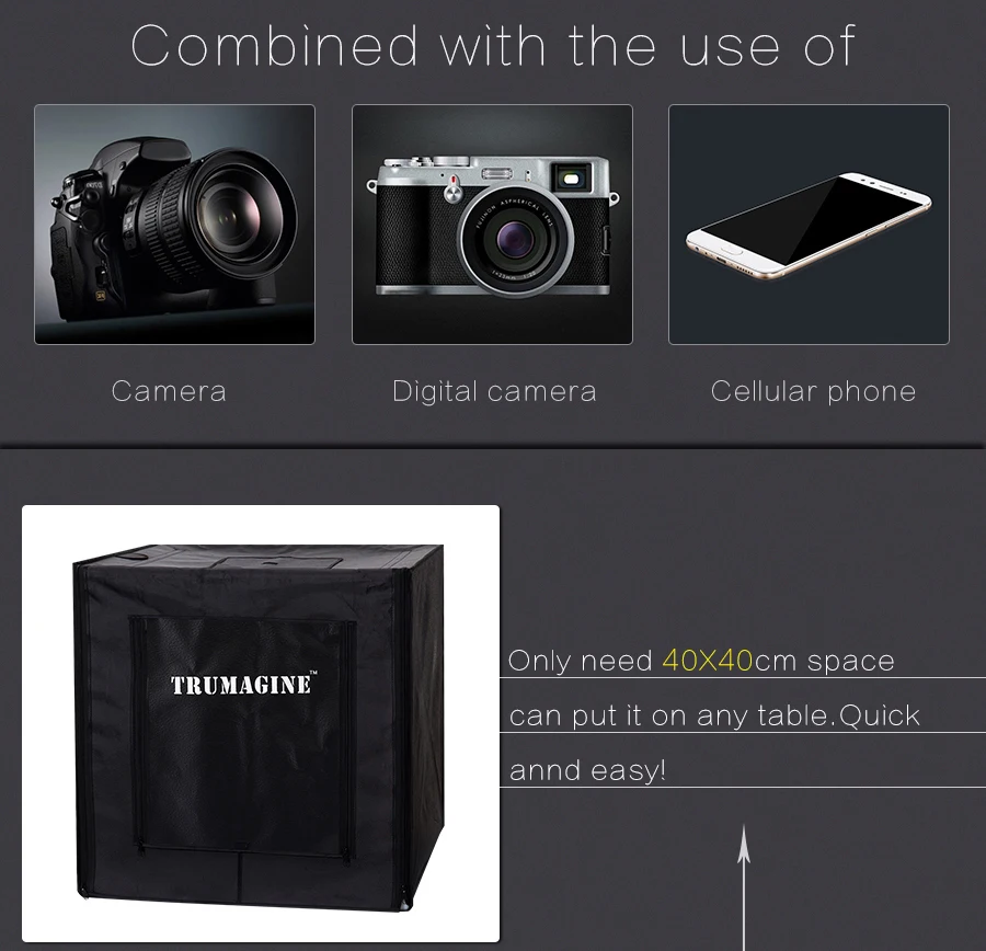 40*40*40 см 1" светильник для фотостудии, мини настольный светильник для фотосъемки, софтбокс для фотосъемки ювелирных изделий, солнцезащитных очков
