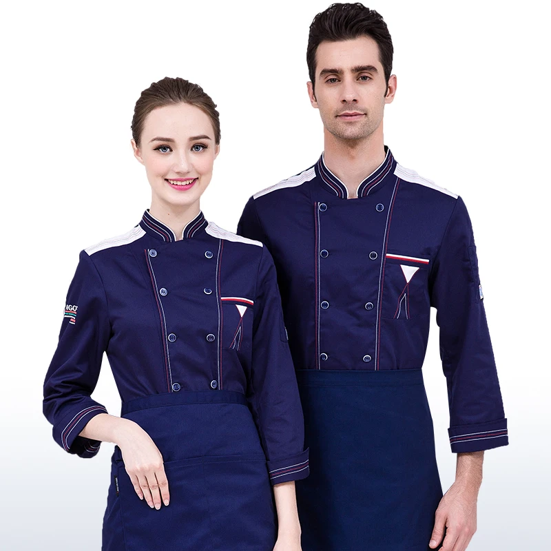 Высокое качество шеф-повар униформа с длинным и короткий рукав Для мужчин Еда услуги одежда для приготовления пищи 4-Цвет рубашка для шеф-повара