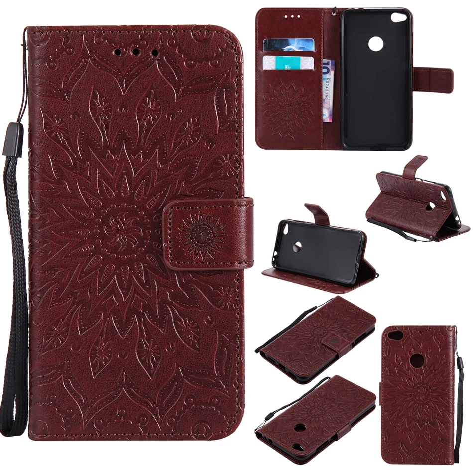 for Ascend P8 P8 lite Coque Luxury PU Leather Emboss 3D flower Stand Flip Soft Silicon Wallet Cover Huawei P8 lite 2017 Case  (6)