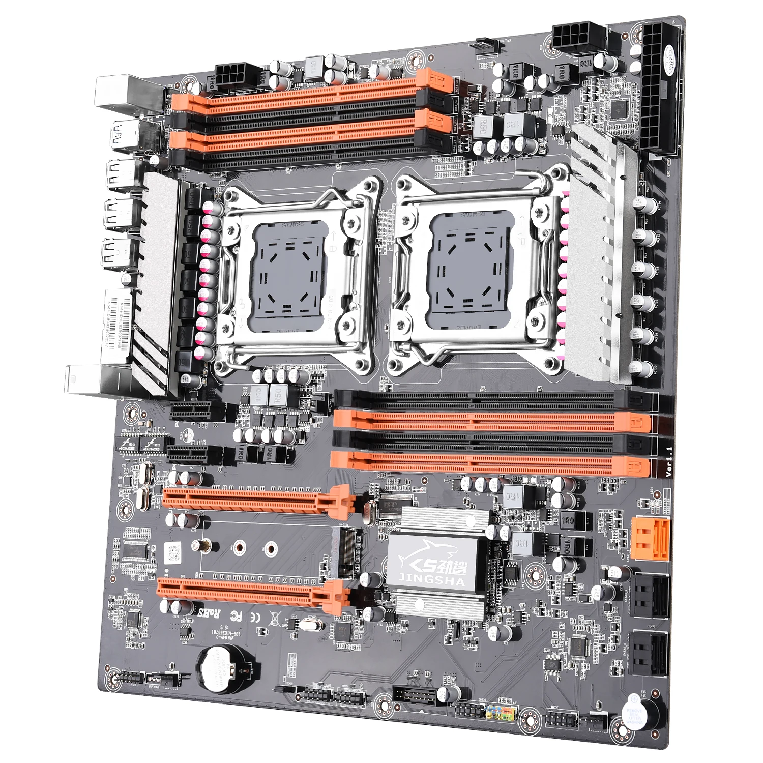 JINGSHA двойной разъем LGA 2011X79 настольная материнская плата поддержка 2x PCIe x16 M.2 SLi& Cross Fire Intel ЦП Xeon и память ECC Reg