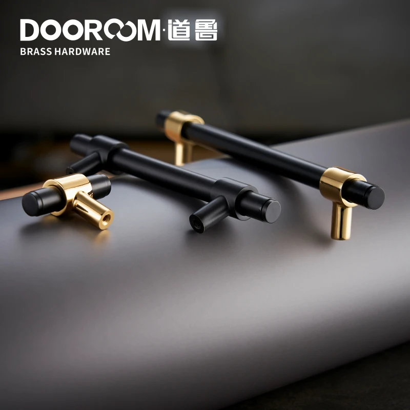 Ручка для мебели Dooroom латунная фурнитура черного и золотого светильник Роскошная