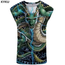 KYKU бренд Dragon Tank Топ для мужчин животное Singlet Dragon Ball Z жилет молния для мужчин s Бодибилдинг война Стрингер мужская майка