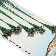 100 шт. Рыбалка трассировки Лидер приманки Стальная проволока Spinner 16/18/22/24/28 см зеленый безопасность и выживания Z907