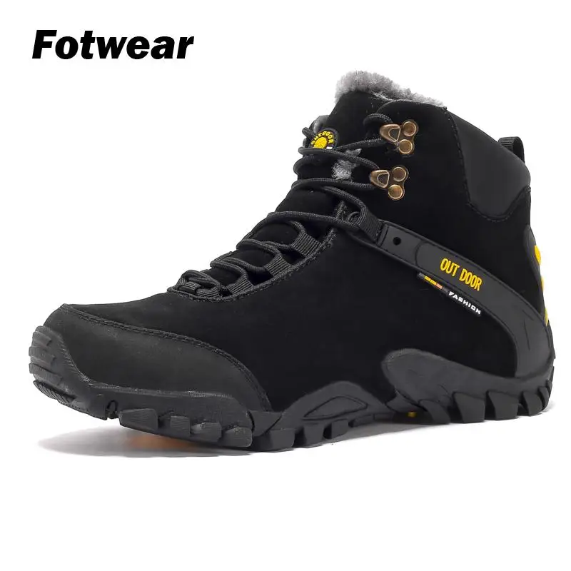 Fotwear/мужские зимние ботинки повседневные уличные ботильоны Теплая обувь в самые