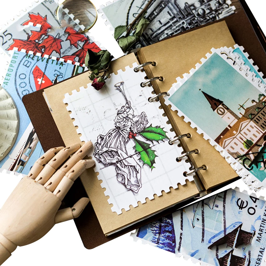 

4packs/lot Vintage Stamp Greeting Card postcard Bookmark greeting card Gift Card Set Message Cardwholesale