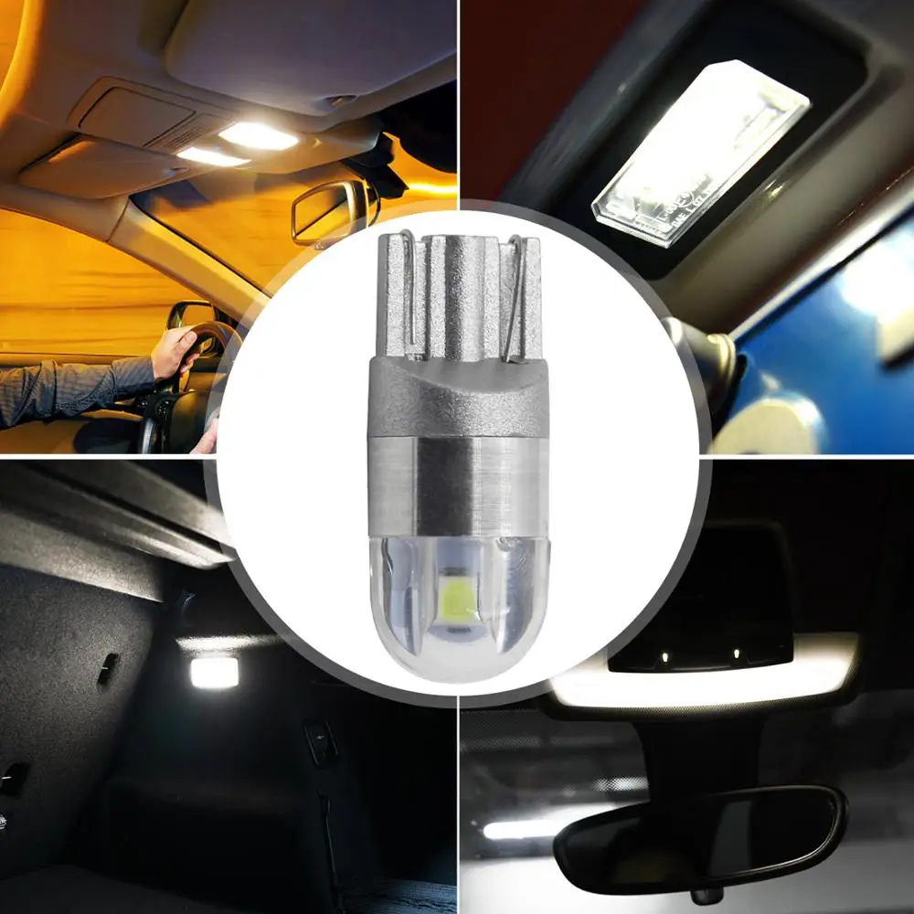 2 шт. высокое качество T10 2SMD 3030 светодиодный W5W 2825 194 192 921 WY5W Авто клиновидный