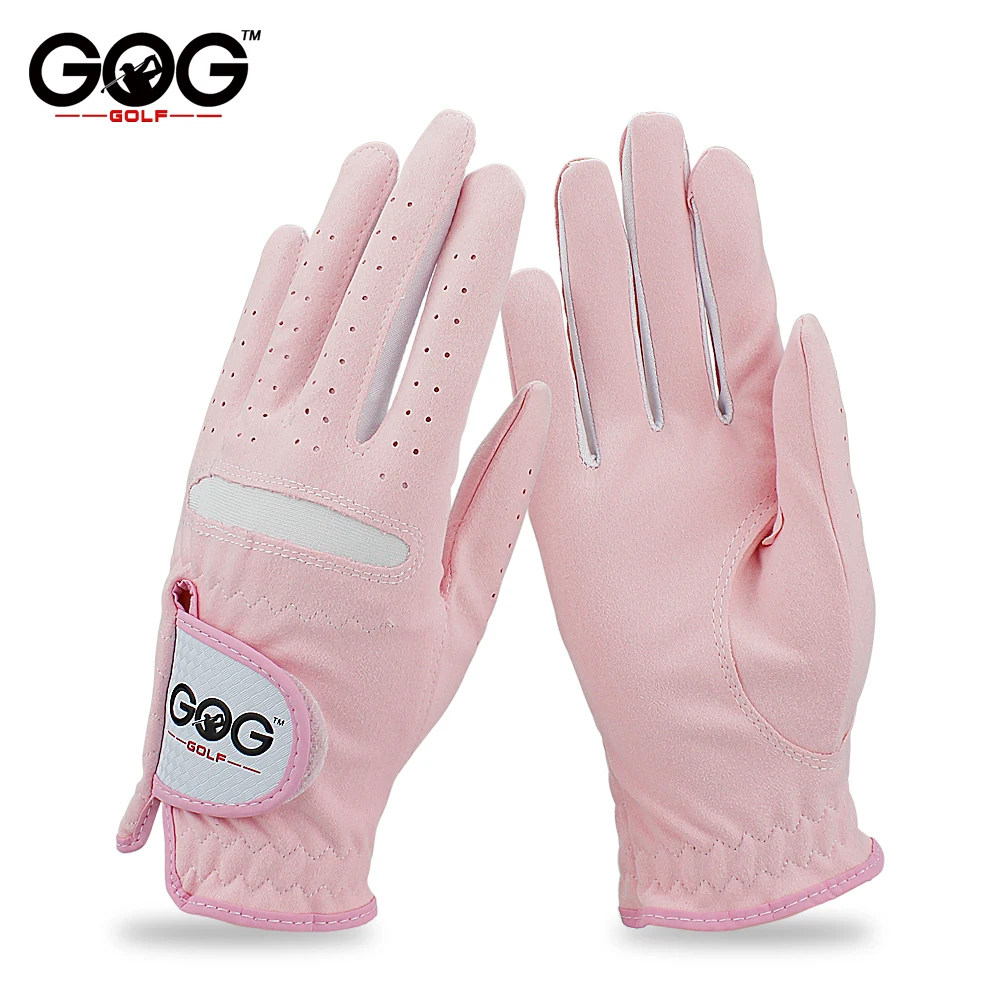 

GOG GOLF GLOVES Professional Breathable Pink soft Fabric For women left and right hand free shipping 1pair