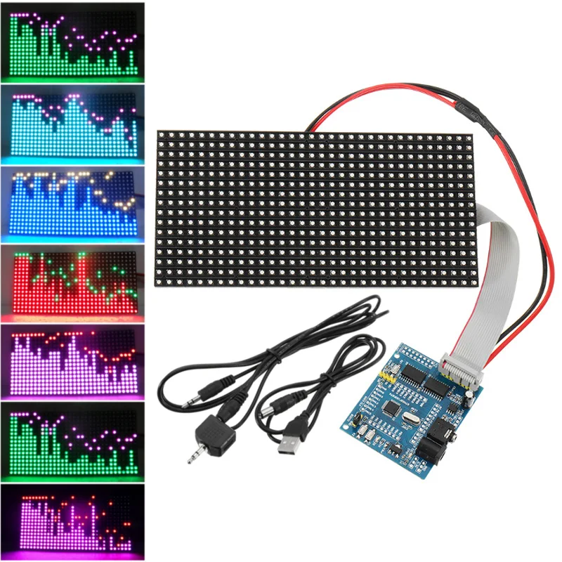 16x32 STM32 Красочный музыкальный спектра светодиодный свет частота Дисплей Assemb светодиодный точечно-матричный доска