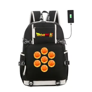 

Lot Dragon Ball Z DBZ School Backpack Knapsack USB Charge Interface Laptop Travel Shoulder Bag Anime DBZ Fans Work Casual Bags
