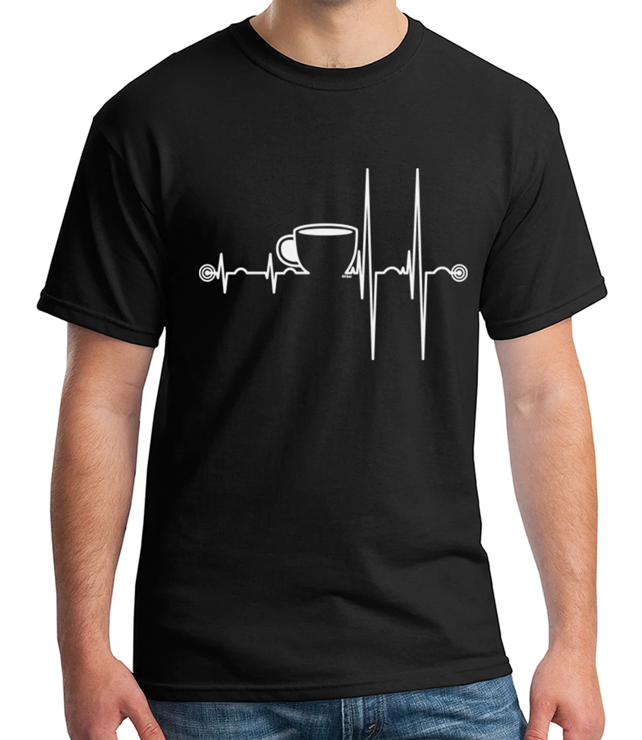 

Cup Heartbeat Adult's T-shirt Great Gift for Coffee Lovers Tee for Men - 1395C Male Harajuku Top Fitness Brand Clothing
