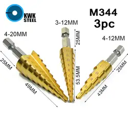 HSS Титан покрытием шаг Бурильные долото hex 6.35 мм 1/4 "хвостовик высокой Скорость Сталь металла, дерева Бурения Набор микро Бурильные долото S