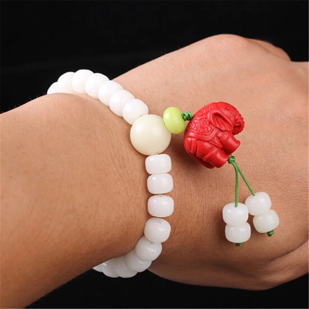 Новый модный браслет из натурального белого корня Бодхи один круг DIY Mala Beads