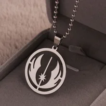 Inox colar encomenda de star wars jedi, colar de aço inox com corrente de bola de prata, pingente de star wars, rebels, collier 2016 mn001