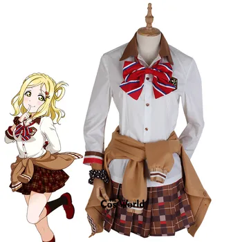 

Love Live Sunshine Aqours Ohara Mari Chocolate Valentine's Day School Uniform Coat Shirt Dress Outfit Anime Cosplay Costumes
