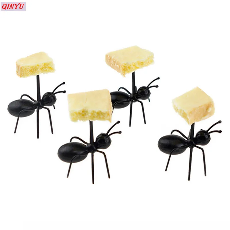 12pcs / Set Creative Fruit Fork Reusable Ant Fruit Fork Mini Party Dinnerware Multiple Use Snack Cake Dessert Forks 6ZMM199