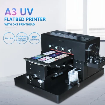 Günstige Neue A3 Manuelle LED UV Drucker 8 Farben Mit Epson R2000 Pritsche UV Maschine Für Druck Telefon Fall/T-shirts/holz/Glas/Acryl