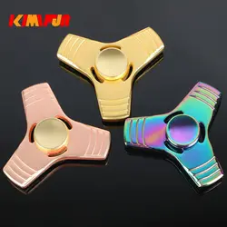 Красочные горячей Tri-Spinner Металлический Непоседа игрушки сплав EDC руки Spinner Для аутизма и СДВГ время вращения длинные Нескользящие стресс