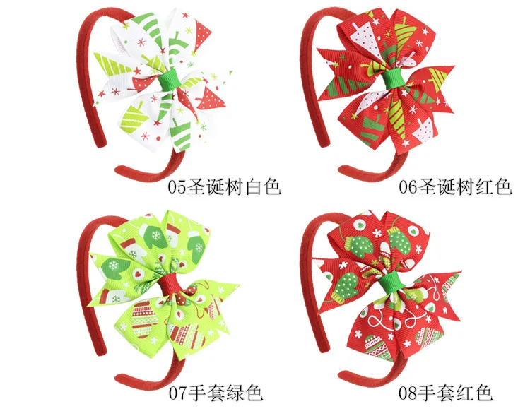 Christmas Halloween Flower Hair Bows Headband Plastic Teeth Ribbon Hairbands Hoop Hair Accessories For Girls (1)