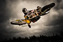 DIY marco de Motocross dirt jump deportes foto puerta Decoración carteles de arte Póster en Tela de seda