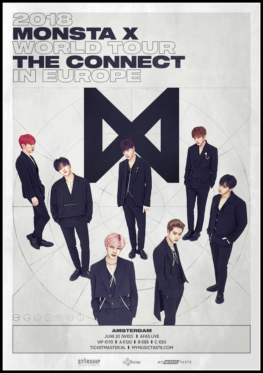 

Monsta X Posters K-POP Wall Stickers White Coated Paper Prints High Definition Home Decoration Home Art Poster Gift Korean band