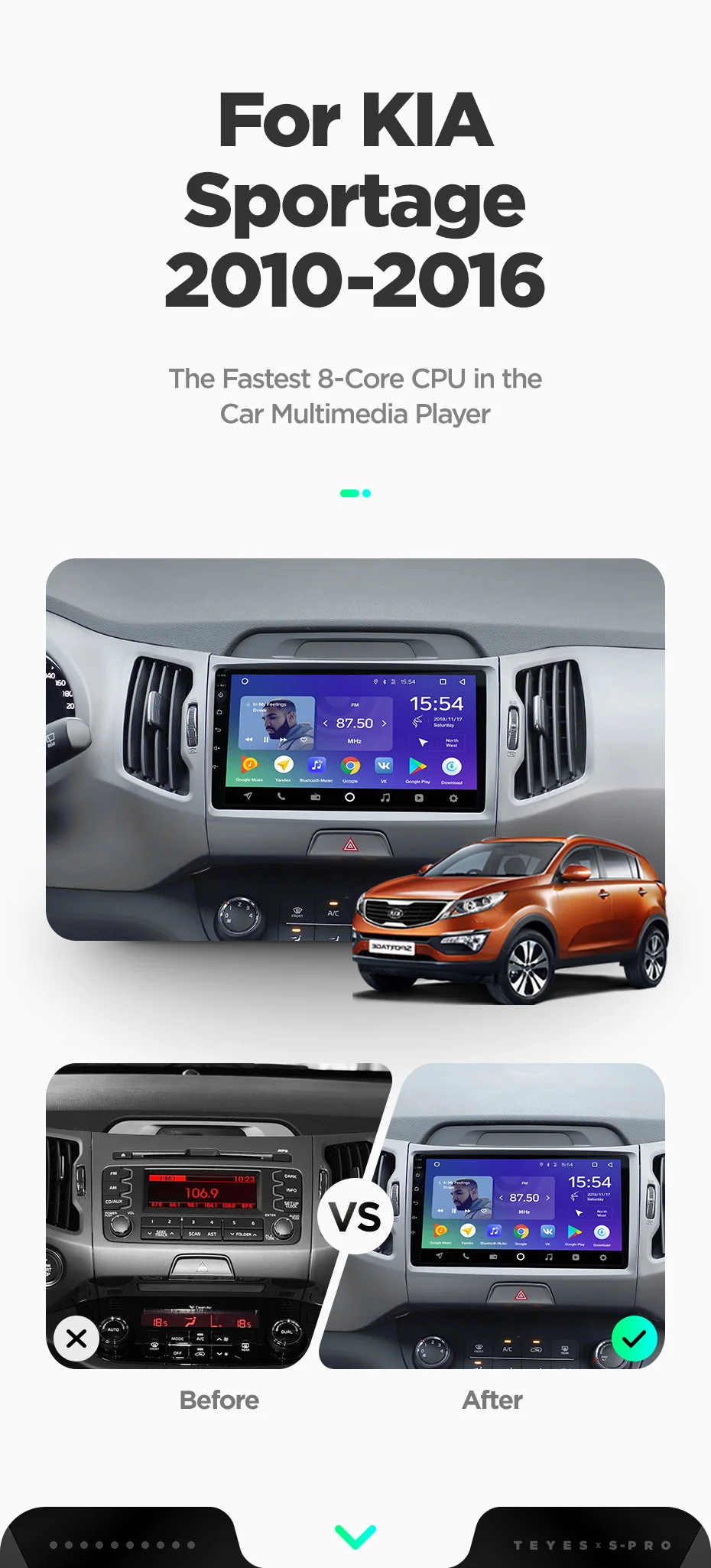 Flash Deal TEYES SPRO Car Radio Multimedia no 2 din android 8.1 Sportage 3 4 2010-15 Video Player Navigation GPS For KIA Sportage 1 2 sedan 4