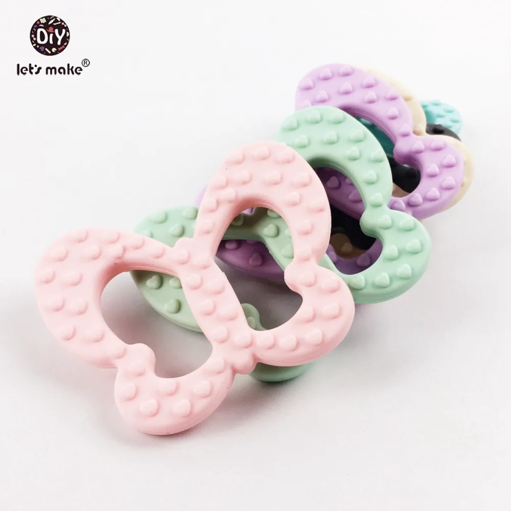 

Let's Make Butterfly Teether Silicone Pendant BPA Free Safe And Natual (5pc) Nursing Necklace Baby Shower Teething Baby Teether