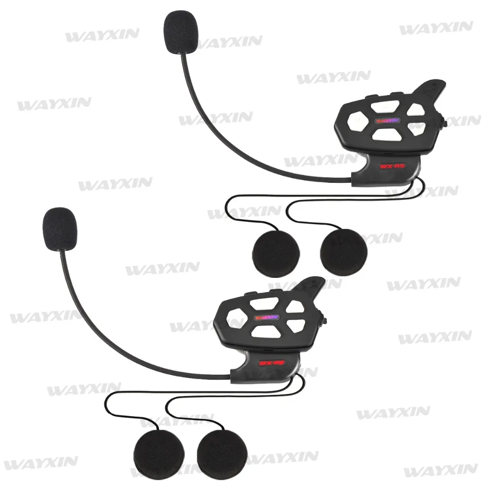 

2PCS Intercom Built in FM Radio Motorcycle Bluetooth Helmet Intercom 1000M Wireless Waterproof MOTO Interphone Headsets