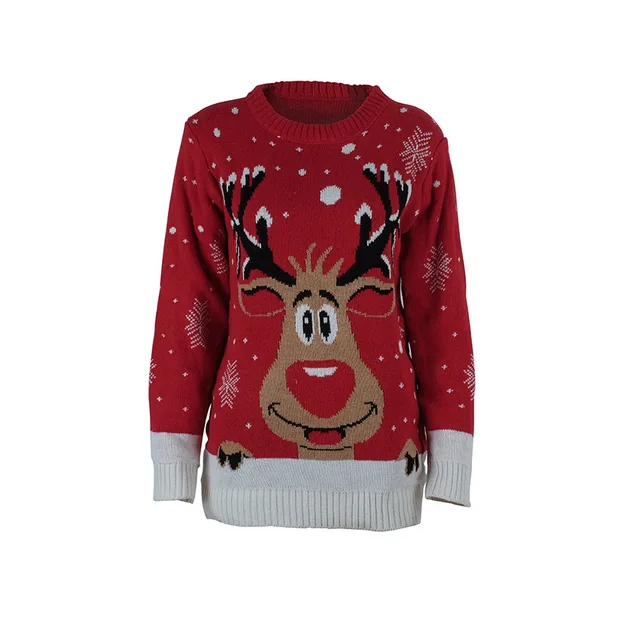 Plus size 4XL Ugly Christmas Sweaters Jumper snowman Deer Sweaters NEW ...