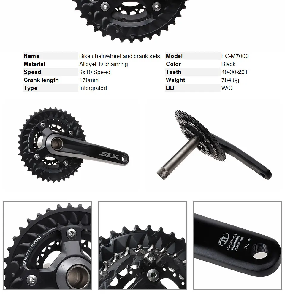 MTB велосипед сменный блок часть FC-M7000 1x11 2x11 3x10S скорость 170 мм 34T 38-28T 40-30-22T горный велосипед Звездочка Кривошип