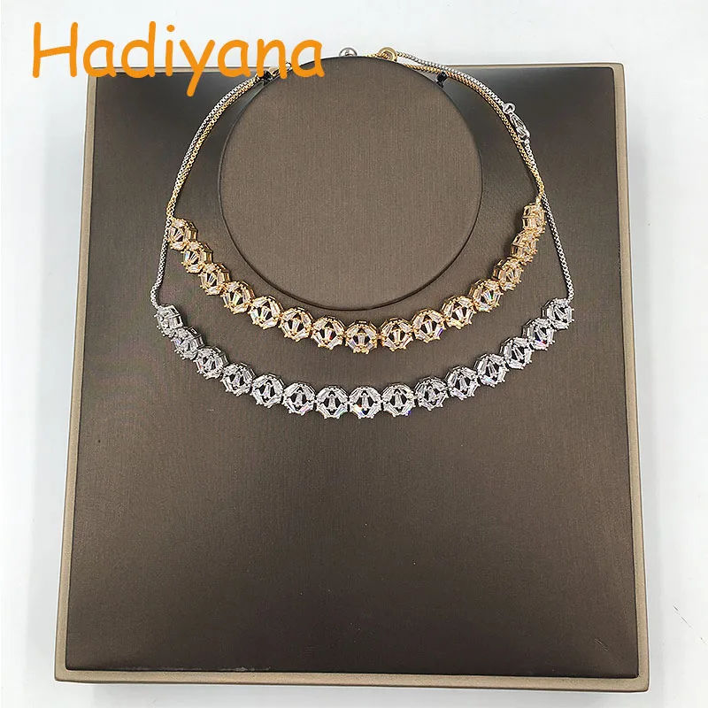 

ECHOO fashion T Cubic zirconia neck chain choker necklace adjustable length choker geometric classic shape necklace specil gift