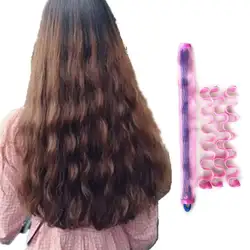 24 шт./1 набор волос DIY волшебные локоны Спиральные кольца Ролики Инструмент длинные бигуди для волос вода пульсация разделитель волос