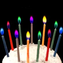 6Pcs Colored Birthday Cake Candles Safe Flames Wedding Party Dessert Decorations