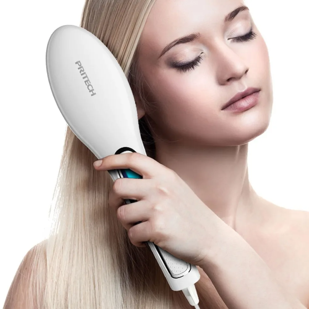 

Ceramic Hair Straightening Irons Professional Electric Digital Fast Hair Straightener Brush Hair Care Styling Comb