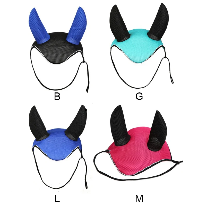 Horse riding breathable mesh horse earmuffs luminous equestrian competition horse equipment flying mask cap ear horse protection Horse riding breathable mesh horse earmuffs luminous equestrian competition horse equipment flying mask cap ear horse protection