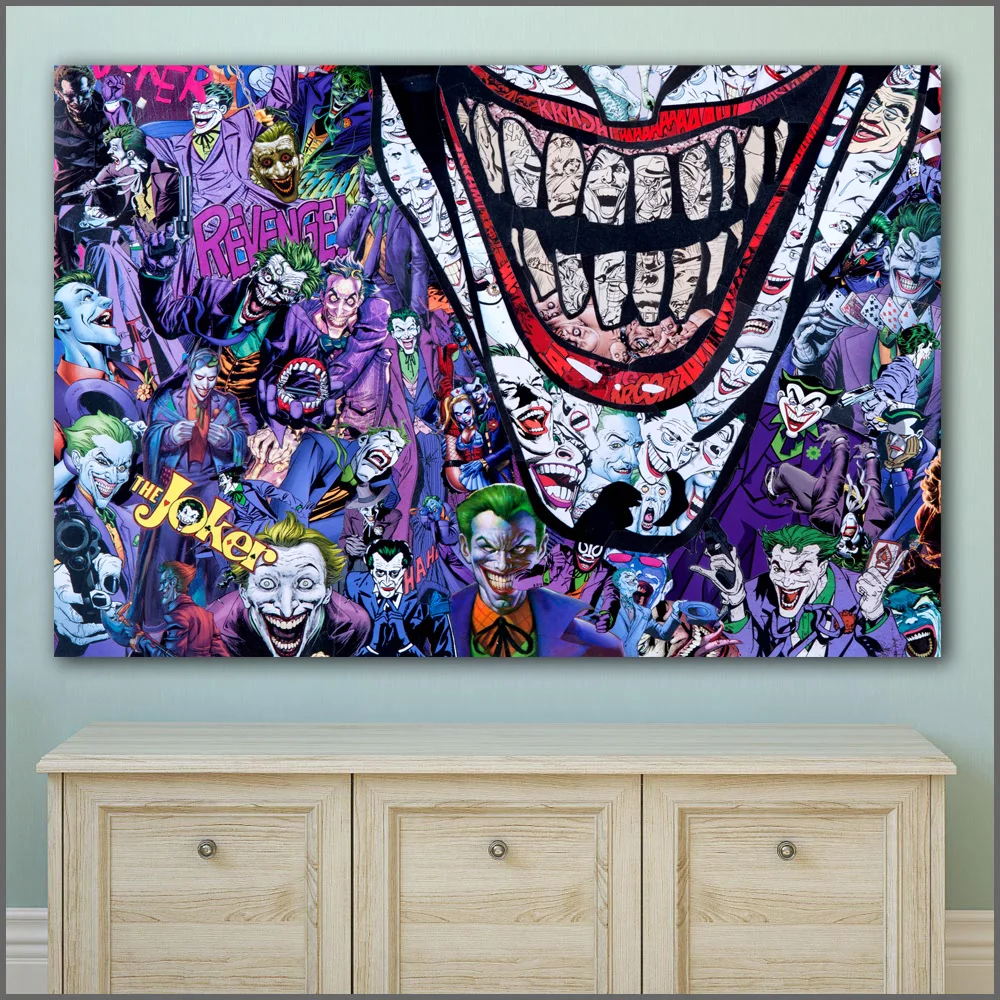 Large size Printing Joker detail colorful Wall Art Picture Home Decor