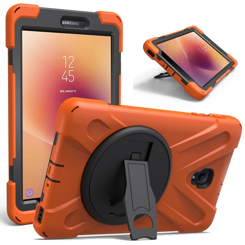 

Safe Shockproof PC Silicon Back Case for Samsung Galaxy Tab A 8.0 2017 T380 360 Rotation Stand Back Cover for Samsung Tab T385