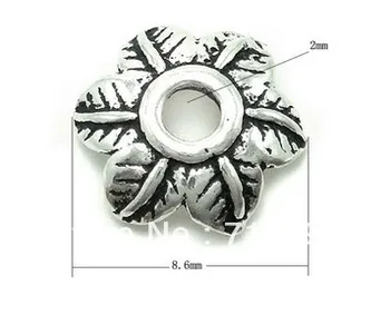 

Antique silver genuine solid sterling 925 Thai silver 8.6mm charming flower bead Caps jewelry finding 10pcs/lot