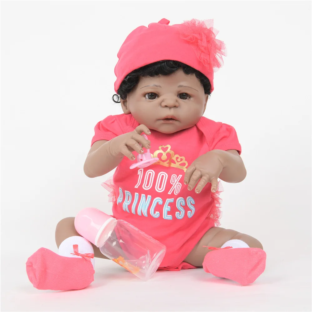 

55cm Soft Full Silicone Reborn Baby Realistic Newborn Princess Girl Doll for Kids Toy Xmas Birthday New Year Gift