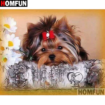 

HOMFUN Full Square/Round Drill 5D DIY Diamond Painting "Animal dog" 3D Diamond Embroidery Cross Stitch Home Decor A19691