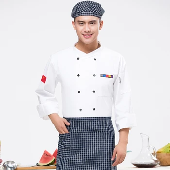 

The Hotel Kitchen Chef Wear Long Sleeved Autumn And Winter Restaurant Waiter Work Can Be Embroidered Long Sleeved Cake J297