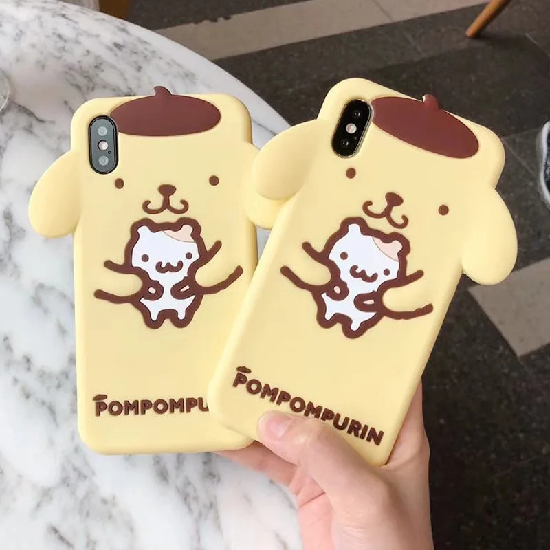 

Cute Cartoon Pudding Dog Big Ear Pet Phone Case for iphone X 8 7 6 Soft TPU Silicone Phone Shell for iphone 6 6S 7 8 Plus Cover